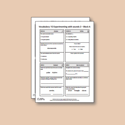 ! Y2 ALL Autumn Music Vocabulary Questions VQ