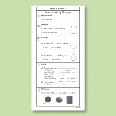 Image of Year 1 Maths 10 (Geometry) Knowledge Notes KN CUSP Resource