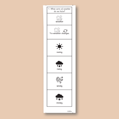 Image of Year 01 Science (Seasonal Changes - Block A) Knowledge Notes CUSP ResourceAccess Autumn 58.5x234mm Printed in Black; 3 Leaf Set in pads of 16