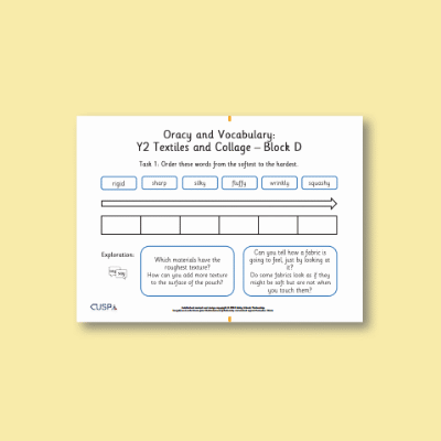 Y2 Art and Design D (Textiles and Collage) Oracy Tasks OT