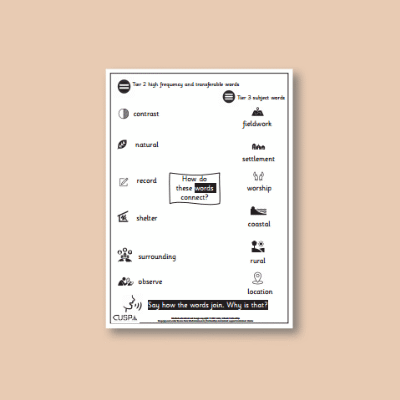 Y2 Geography (Human and Physical Features) Word Connections WC