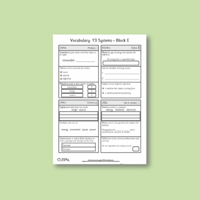 Lg_Y3 Design and Technology E (Systems) Vocabulary Questions VQ