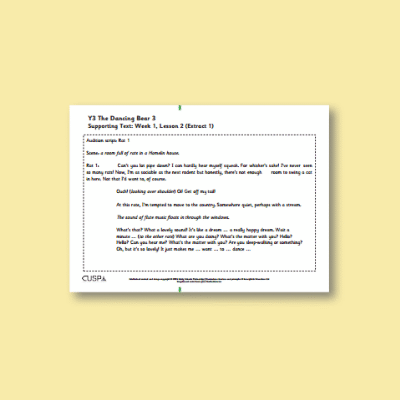 Y3 Reading (The Dancing Bear 3) Supporting Text ST