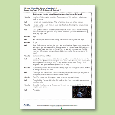 Y3 Reading (Sam Wu is Not Afraid of the Dark 1) Supporting Texts ST