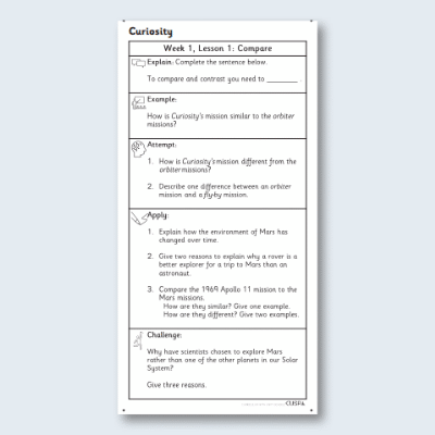 Y5 Reading (Curiosity: The Story of a Mars Rover) Knowledge Notes KN
