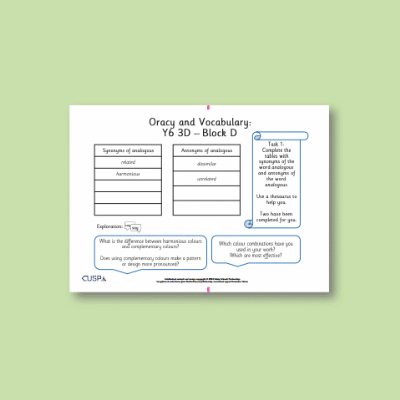 Lg_Y6 Art and Design D (3D) Oracy Tasks OT