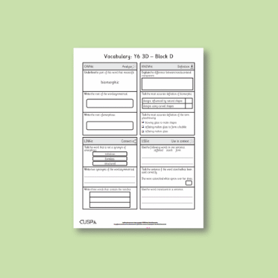 Lg_Y6 Art and Design D (3D) Vocabulary Questions VQ
