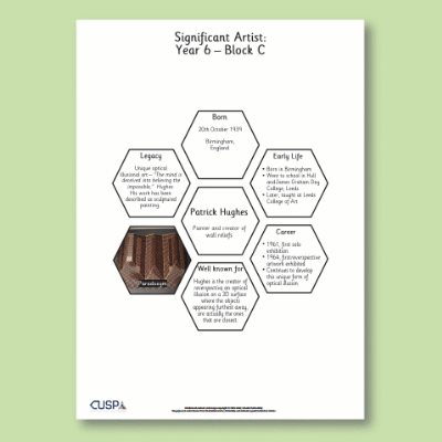 Y6 Art and Design C (Printmaking and Textiles) AR Significant Artists Hexagon Connections