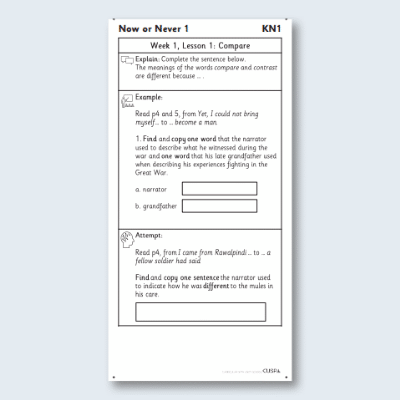 Y6 Reading (Now or Never - A Dunkirk Story 1) Knowledge Notes KN