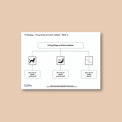 Image of Year 06 Science (Living Things and Their Habitats - Block A) Curriculum Navigator CUSP ResourceAccess Autumn 140x195mm Printed in Black; 1 Leaf Set in pads of 16