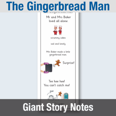 Image of EY The Gingerbread Man - Giant Story Notes GSN CUSP Resource