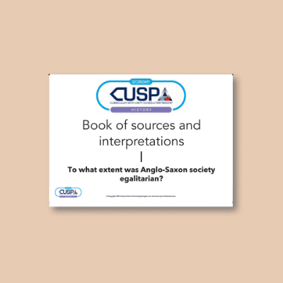 Y10 History (To what extent was Anglo Saxon society egalitarian? ) Resource Pad RP