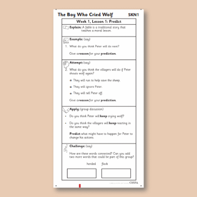 Y1 Reading (The Boy who Cried Wolf) Knowledge Notes SKN