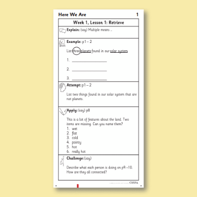 Y1 Reading (Here We Are 1) Knowledge Notes KN