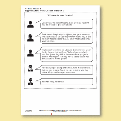 Y1 Reading (Here We Are 2) Supporting Texts ST