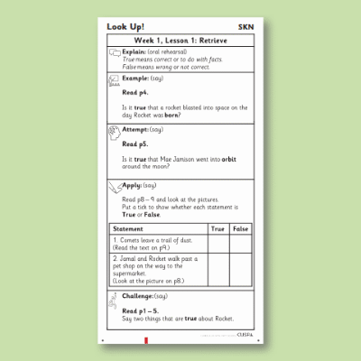 Y1 Reading (Look Up!) Knowledge Notes SKN