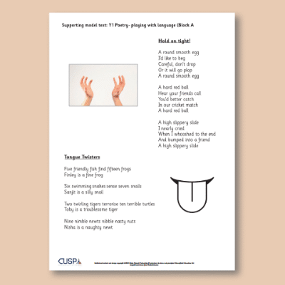 Y1 Writing A (Poetry: Playing with Language) Supporting Model Text SMT