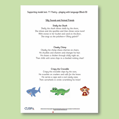 Y1 Writing B (Poetry: Playing with Language) Supporting Model Text SMT
