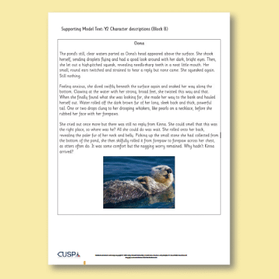 Y2 Writing B (Character Descriptions) Supporting Model Text SMT