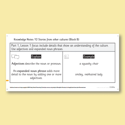 Y2 Writing B (Stories from Other Cultures) Knowledge Notes KN