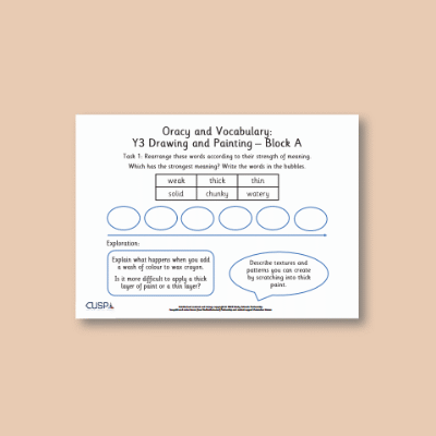 Y3 Art and Design A (Drawing and Painting) Oracy Tasks OT