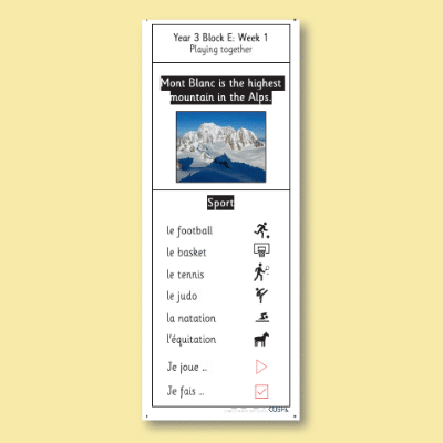 Y3 French E (Playing Together) Knowledge Notes KN