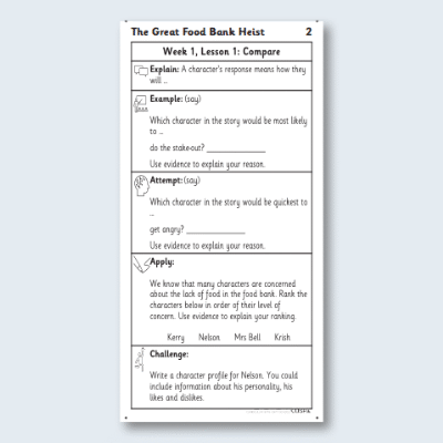 Y3 Reading (The Great Food Bank Heist 2) Knowledge Notes KN