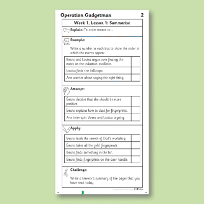 Y3 Reading (Operation Gadgetman 2) Knowledge Notes KN