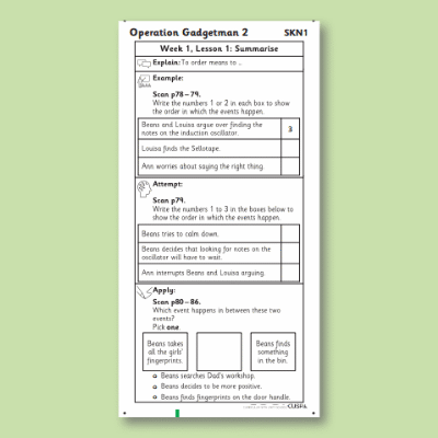 Y3 Reading (Operation Gadgetman 2) Knowledge Notes SKN