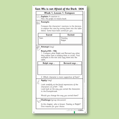 Y3 Reading (Sam Wu is Not Afraid of the Dark 3) Knowledge Notes SKN