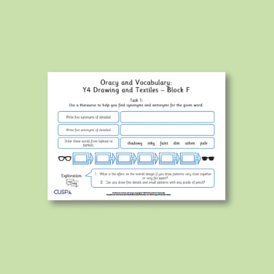 Y4 Art and Design F (Creative Response, Drawing and Textiles) Oracy Tasks OT