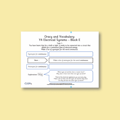 Y4 Design and Technology E (Electrical Systems) Oracy Tasks OT