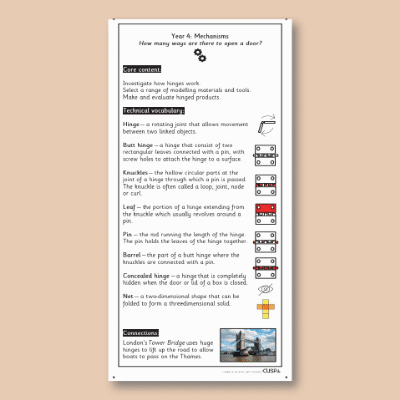 Y4 Design and Technology B (Mechanisms) Knowledge Notes KN