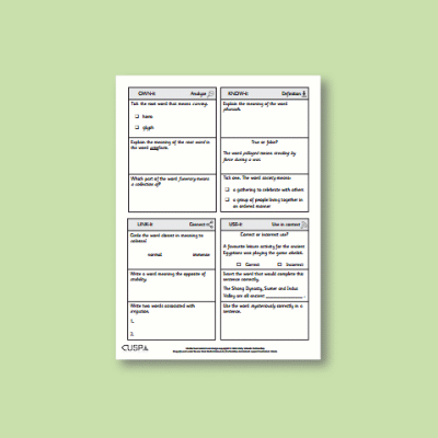 Y4 History (The Earliest Civilisations: Egypt) Vocabulary Questions VQ
