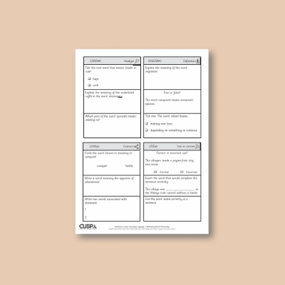 Y4 History (Study Britain's Settlement by Anglo-Saxons and Scots) Vocabulary Questions VQ