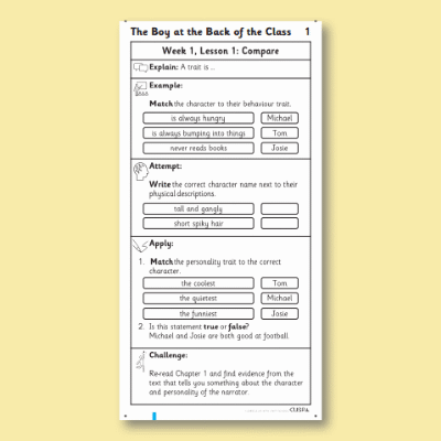 Y4 Reading (The Boy at the Back of the Class 1) Knowledge Notes KN