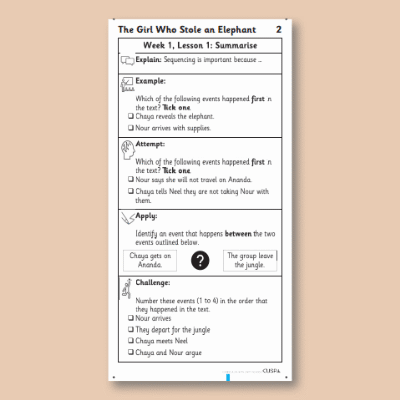 Y4 Reading (The Girl Who Stole an Elephant 2) Knowledge Notes KN