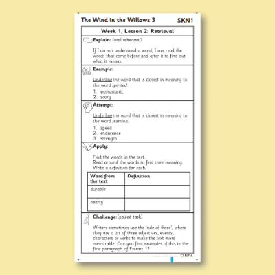 Y4 Reading (The Wind in the Willows 3 & The Walrus and the Carpenter) Knowledge Notes SKN