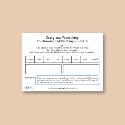 Y5 Art and Design A (Drawing and Painting) Oracy Tasks OT