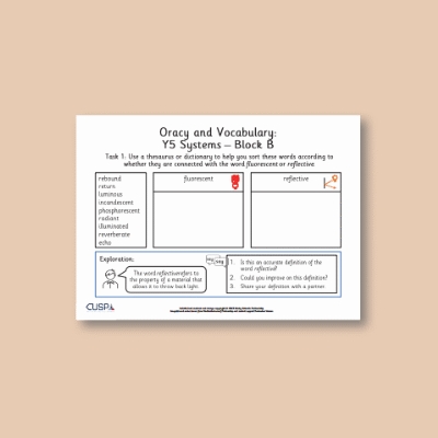Y5 Design and Technology B (Systems) Oracy Tasks OT
