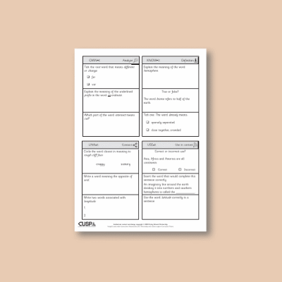 Y5 Geography (World Countries - Biomes and Environmental Regions) Vocabulary Questions VQ
