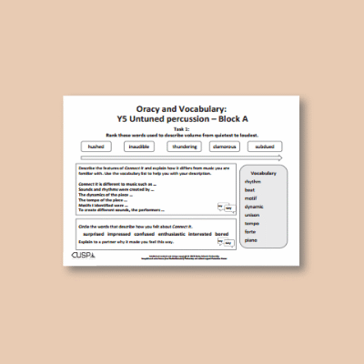 Y5 Music A (Untuned Percussion) Oracy Tasks OT