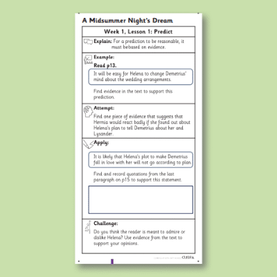 Y5 Reading (A Midsummer Night’s Dream) Knowledge Notes KN