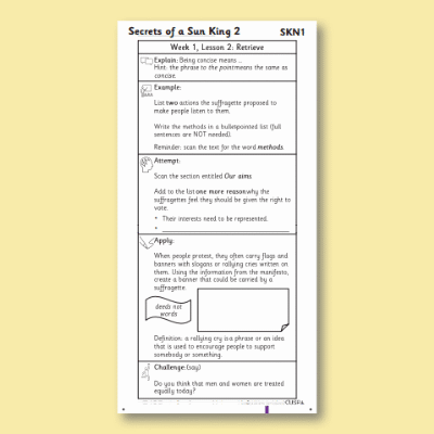 Y5 Reading (Secrets of a Sun King 2) Knowledge Notes SKN