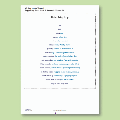 Y5 Reading (The Boy in the Tower 1) Supporting Texts ST