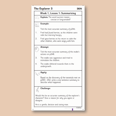 Y5 Reading (The Explorer 3) Knowledge Notes SKN
