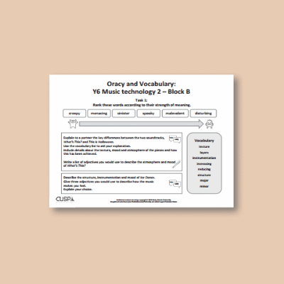 Y6 Music B (Music Technology 2) Oracy Tasks OT