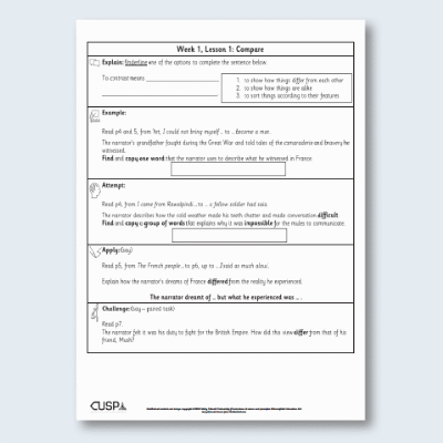 Y6 Reading (Now or Never - A Dunkirk Story 1) Knowledge Notes SKN