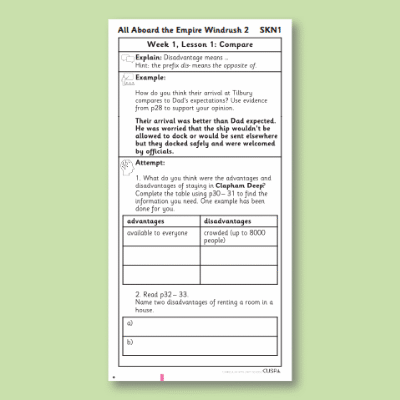 Y6 Reading (All Aboard the Empire Windrush 2) Knowledge Notes SKN