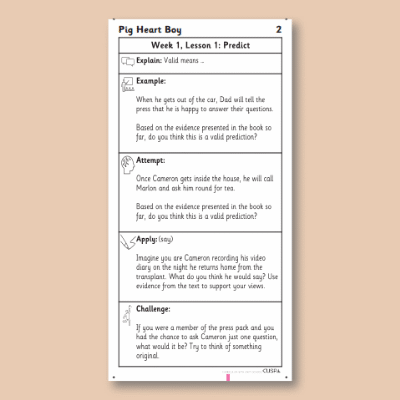Y6 Reading (Pig Heart Boy 2) Knowledge Notes KN
